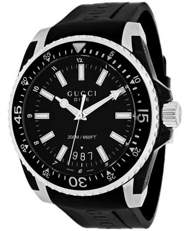  Shop Authentic Gucci Dive Analog Quartz Black Dial Black Rubber Strap Watch For Men -  YA136204 - Luxxuri
