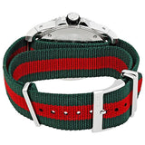  Shop Authentic Gucci GG2570 Quartz Black Dial Green & Red Nylon Strap Watch For Men - YA142305 - Luxxuri