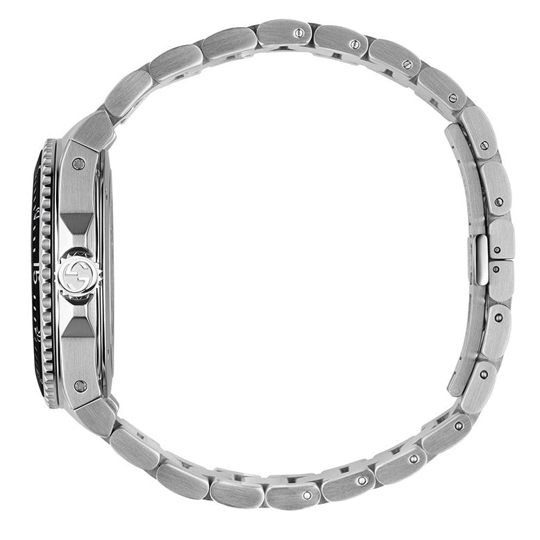  Shop Authentic Gucci Dive Quartz Black Dial Silver Steel Strap Watch For Men - YA136301B - Luxxuri