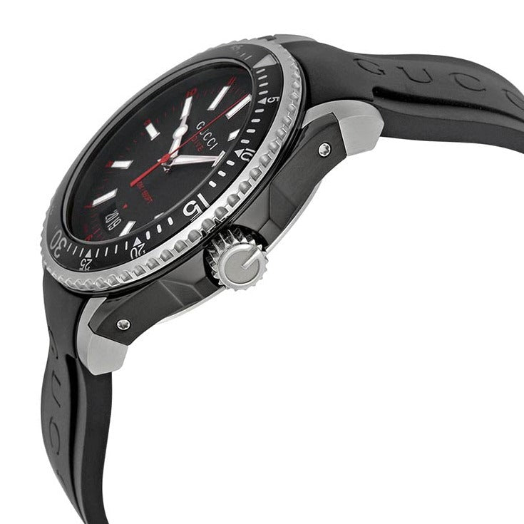  Shop Authentic Gucci Dive Quartz Black Dial Black Rubber Strap Watch For Men - YA136303 - Luxxuri