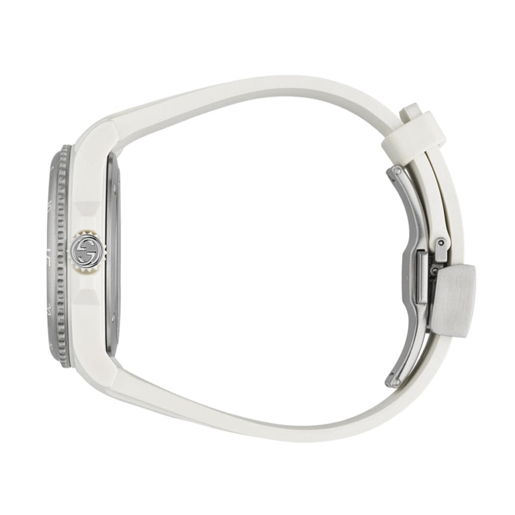  Shop Authentic Gucci Dive Automatic Transparent Dial White Rubber Strap Watch For Men - YA136343 - Luxxuri