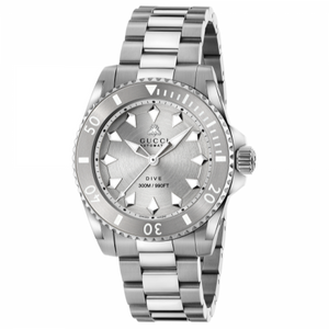  Shop Authentic Gucci Dive Automatic Silver Dial Silver Steel Strap Watch for Men - YA136354 - Luxxuri