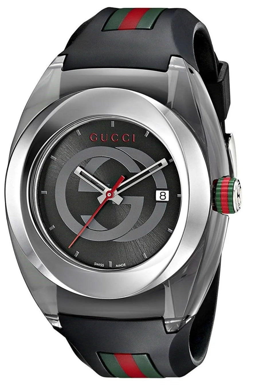  Shop Authentic Gucci Sync XXL Quartz Black Dial Black Rubber Strap Watch For Men - YA137101 - Luxxuri