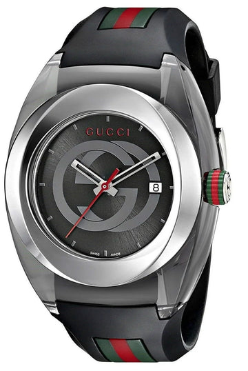  Shop Authentic Gucci Sync XXL Quartz Black Dial Black Rubber Strap Watch For Men - YA137101 - Luxxuri