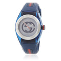  Shop Authentic Gucci Sync Quartz Blue Dial Blue Rubber Strap Watch For Men - YA137304 - Luxxuri