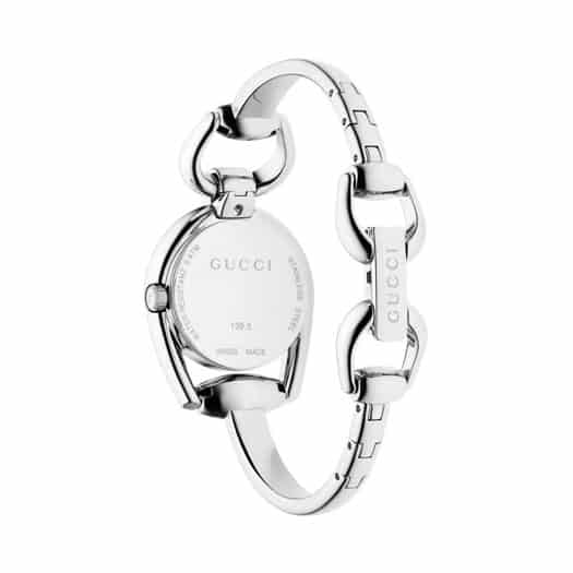  Shop Authentic Gucci Horsebit Collection Diamonds Mother of Pearl White Dial Silver Steel Strap Watch For Women - YA139504 - Luxxuri