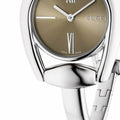  Shop Authentic Gucci Horsebit Collection Quartz Brown Dial Silver Steel Strap Watch For Women - YA139501 - Luxxuri