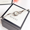  Shop Authentic Gucci Horsebit Collection Diamonds Mother of Pearl Dial Silver Steel Strap Watch For Women - YA139506 - Luxxuri
