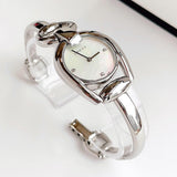  Shop Authentic Gucci Horsebit Collection Diamonds Mother of Pearl Dial Silver Steel Strap Watch For Women - YA139506 - Luxxuri