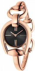  Shop Authentic Gucci Horsebit Collection Black Dial Rose Gold Steel Strap Watch For Women - YA139507 - Luxxuri