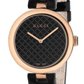  Shop Authentic Gucci Diamantissima Quartz Black Dial Black Leather Strap Watch for Women - YA141401 - Luxxuri