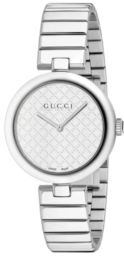  Shop Authentic Gucci Diamantissima Quartz White Dial Silver Steel Strap Watch For Women - YA141402 - Luxxuri