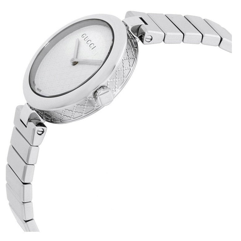 Shop Authentic Gucci Diamantissima Quartz White Dial Silver Steel Strap Watch For Women - YA141402 - Luxxuri
