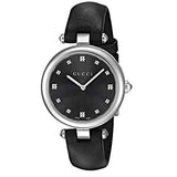  Shop Authentic Gucci Diamantissima Diamonds Black Dial Black Leather Strap Watch For Women - YA141403 - Luxxuri