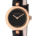  Shop Authentic Gucci Diamantissima Quartz Black Dial Black Leather Strap Watch for Women - YA141501 - Luxxuri