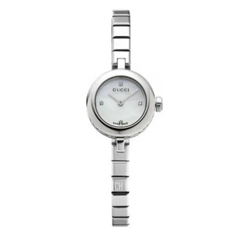  Shop Authentic Gucci Diamantissima Quartz Diamonds White Dial Silver Steel Strap Watch For Women - YA141503 - Luxxuri