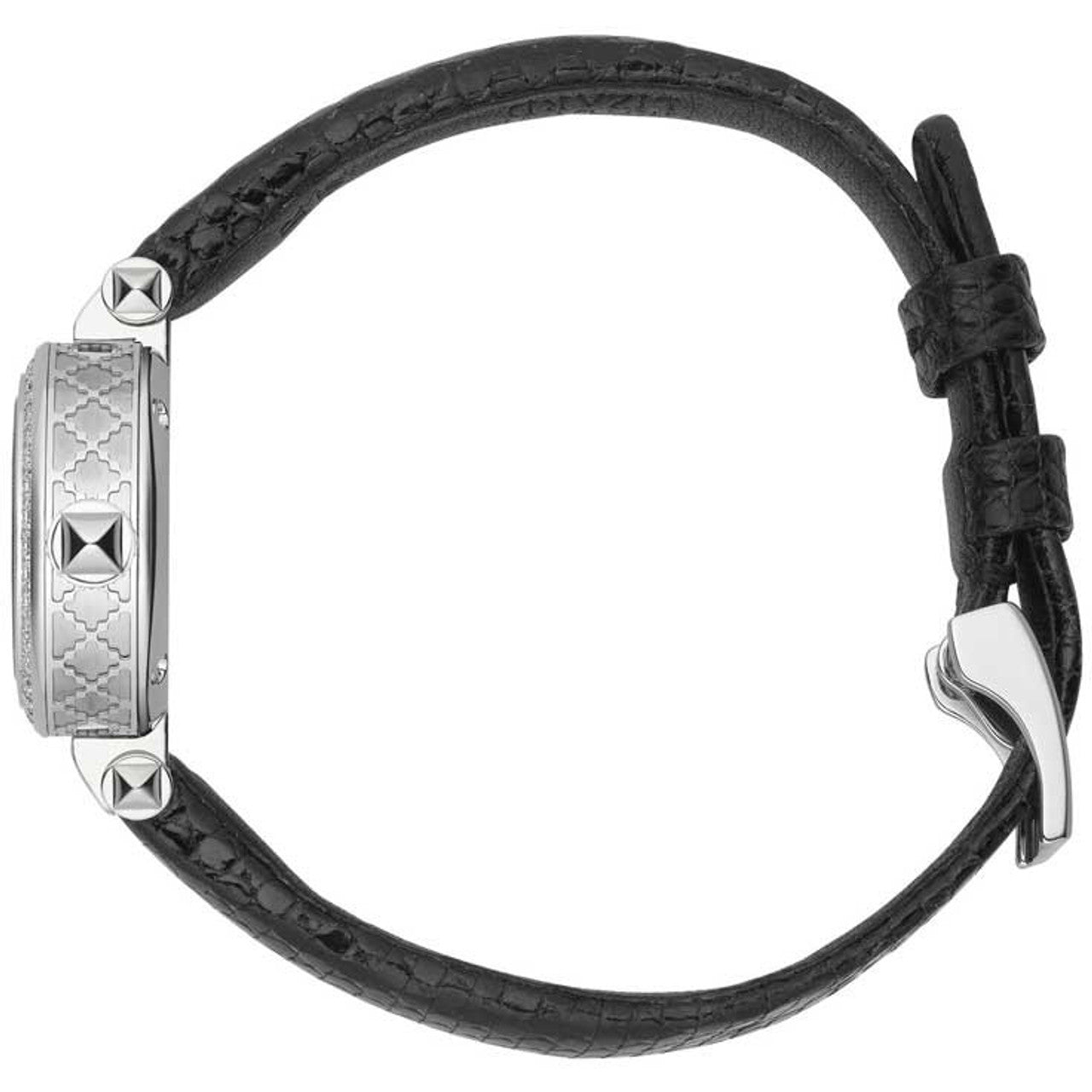  Shop Authentic Gucci Diamantissima Diamonds Mother of Pearl Dial Black Leather Strap Watch For Women - YA141511 - Luxxuri