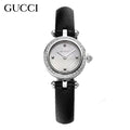  Shop Authentic Gucci Diamantissima Diamonds Mother of Pearl Dial Black Leather Strap Watch For Women - YA141511 - Luxxuri