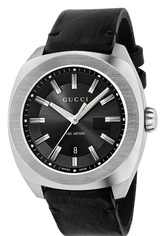  Shop Authentic Gucci GG2570 Black Dial Black Leather Strap Watch For Men - YA142206 - Luxxuri