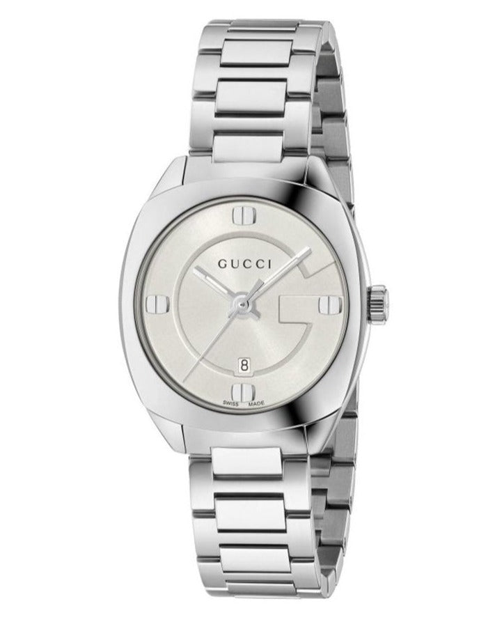  Shop Authentic Gucci GG2570 White Dial Silver Steel Strap Watch For Women - YA142502 - Luxxuri
