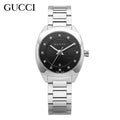  Shop Authentic Gucci GG2570 Diamonds Black Dial Silver Steel Strap Watch For Women - YA142503 - Luxxuri