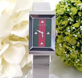  Shop Authentic Gucci G Frame Red and Green Dial Silver Mesh Bracelet Watch For Women - YA147401 - Luxxuri