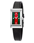  Shop Authentic Gucci G-Frame Mother of Pearl Green & Red Dial Black Leather Strap Watch For Women - YA147403 - Luxxuri