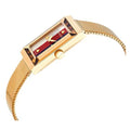  Shop Authentic Gucci G Frame Quartz Diamonds White Red Blue Dial Gold Mesh Bracelet Watch For Women - YA147511 - Luxxuri