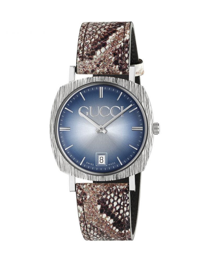  Shop Authentic Gucci Grip Vintage Silver Stainless Steel Quartz Unisex Watch 35mm - YA152401 - Luxxuri