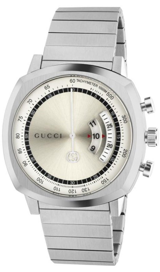  Shop Authentic Gucci Grip Collection Quartz Silver Dial Silver Steel Strap Watch For Men - YA157302 - Luxxuri