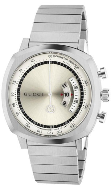  Shop Authentic Gucci Grip Collection Quartz Silver Dial Silver Steel Strap Watch For Men - YA157302 - Luxxuri
