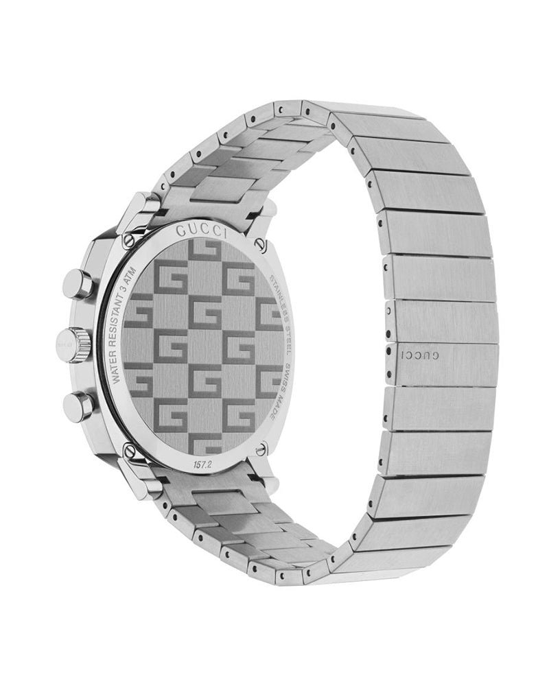  Shop Authentic Gucci Grip Collection Quartz Silver Dial Silver Steel Strap Watch For Men - YA157302 - Luxxuri