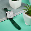  Shop Authentic Gucci Grip Quartz Silver Dial Green Leather Strap Watch For Women - YA157404 - Luxxuri
