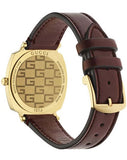  Shop Authentic Gucci Grip Quartz Yellow Gold Dial Maroon Leather Strap Watch For Women - YA157405 - Luxxuri