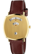  Shop Authentic Gucci Grip Yellow Gold Dial Maroon Leather Strap Unisex Watch - YA157411 - Luxxuri