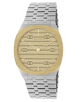  Shop Authentic Gucci 25H Quartz Gold Dial Silver Steel Strap Watch for Women - YA163403 - Luxxuri