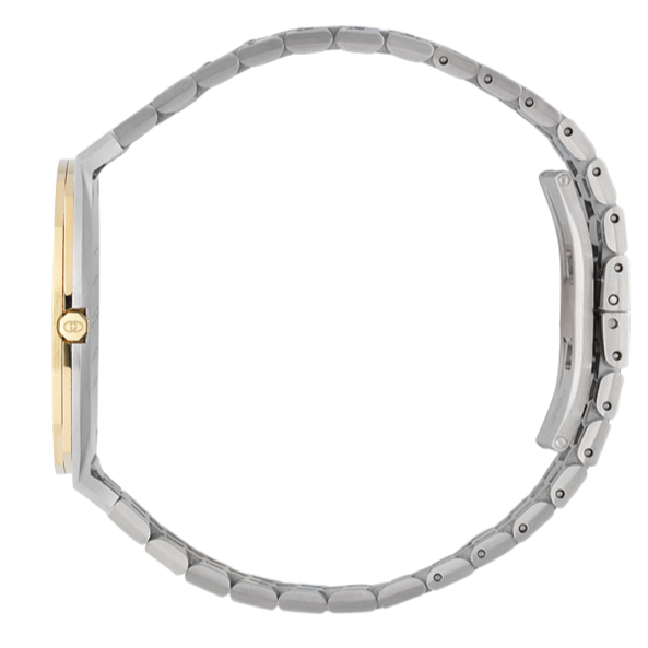  Shop Authentic Gucci 25H Quartz Gold Dial Silver Steel Strap Watch for Men - YA163405 - Luxxuri