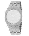  Shop Authentic Gucci 25H Quartz Silver Dial Silver Steel Strap Unisex Watch - YA163407 - Luxxuri
