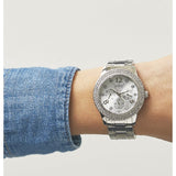  Shop Authentic Guess Bedazzle Diamonds Silver Dial Silver Steel Strap Watch For Women - W1097L1 - Luxxuri
