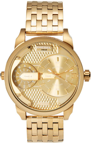  Shop Authentic Diesel Mini Daddy Gold Dial Gold Steel Strap Watch For Men - DZ7306 - Luxxuri