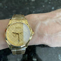 Gucci G Timeless Gold Dial Gold Steel Strap Unisex Watch - YA126461
