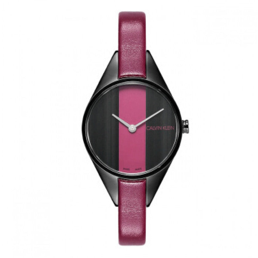  Shop Authentic Calvin Klein Rebel Red Black Dial Red Leather Strap Watch for Women - K8P237U1 - Luxxuri
