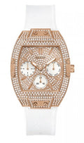  Shop Authentic Guess Raven Diamonds Rose Gold Dial White Silicone Strap Watch for Women - GW0105L3 - Luxxuri