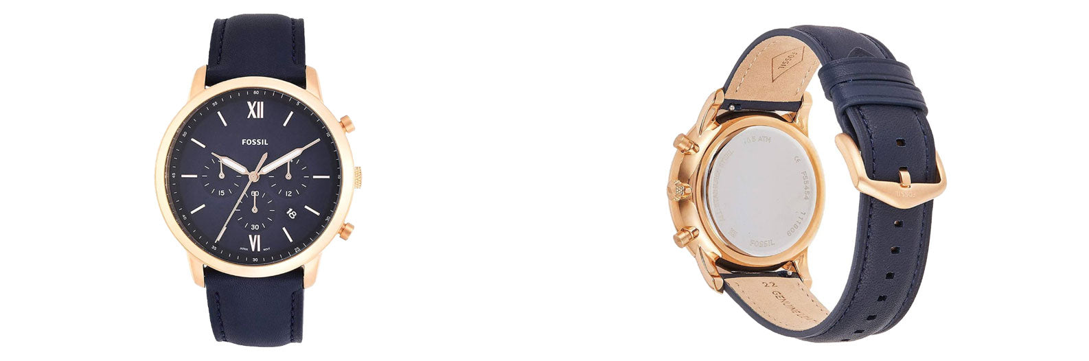  Shop Authentic Fossil Neutra Chronograph Blue Dial Blue Leather Strap Watch for Men - FS5454 - Luxxuri