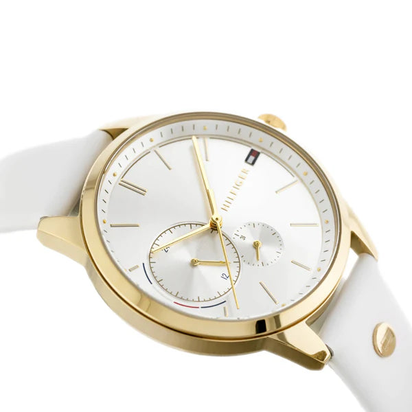  Shop Authentic Tommy Hilfiger Brooklyn Quartz White Dial White Leather Strap Watch for Women - 1782018 - Luxxuri