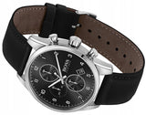  Shop Authentic Hugo Boss Skymaster Black Dial Black Leather Strap Watch for Men - 1513782 - Luxxuri