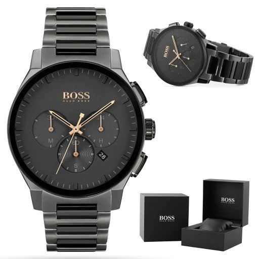  Shop Authentic Hugo Boss Peak Black Dial Black Steel Strap Watch for Men - 1513814 - Luxxuri