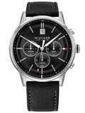  Shop Authentic Tommy Hilfiger Kyle Quartz Black Dial Black Leather Strap Watch for Men - 1791630 - Luxxuri