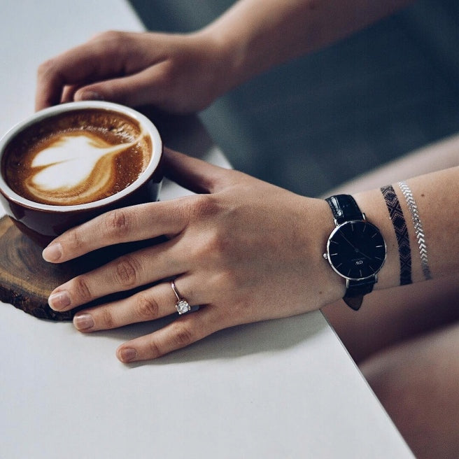  Shop Authentic Daniel Wellington Classic Petite Reading Black Dial Black Leather Strap Watch For Women - DW00100179 - Luxxuri