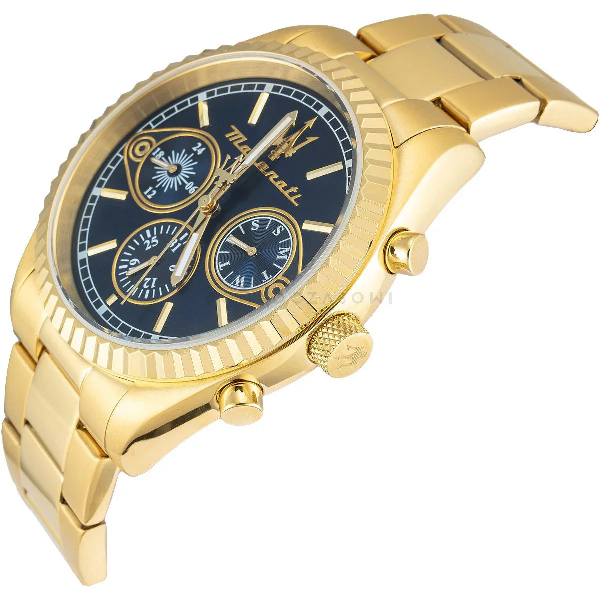  Shop Authentic Maserati Competizione Chronograph Blue Dial Gold Steel Strap Watch For Men - R8853100026 - Luxxuri